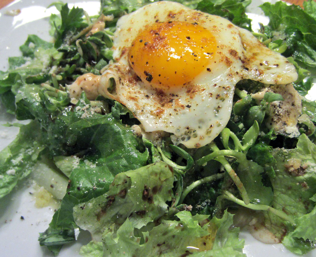 Herb Salad with Fried Egg