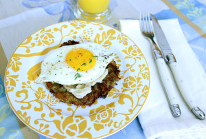 Latke with Egg & Parsnip Puree