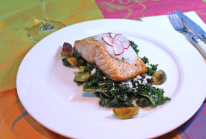 Salmon with Kale & Turnip Raita