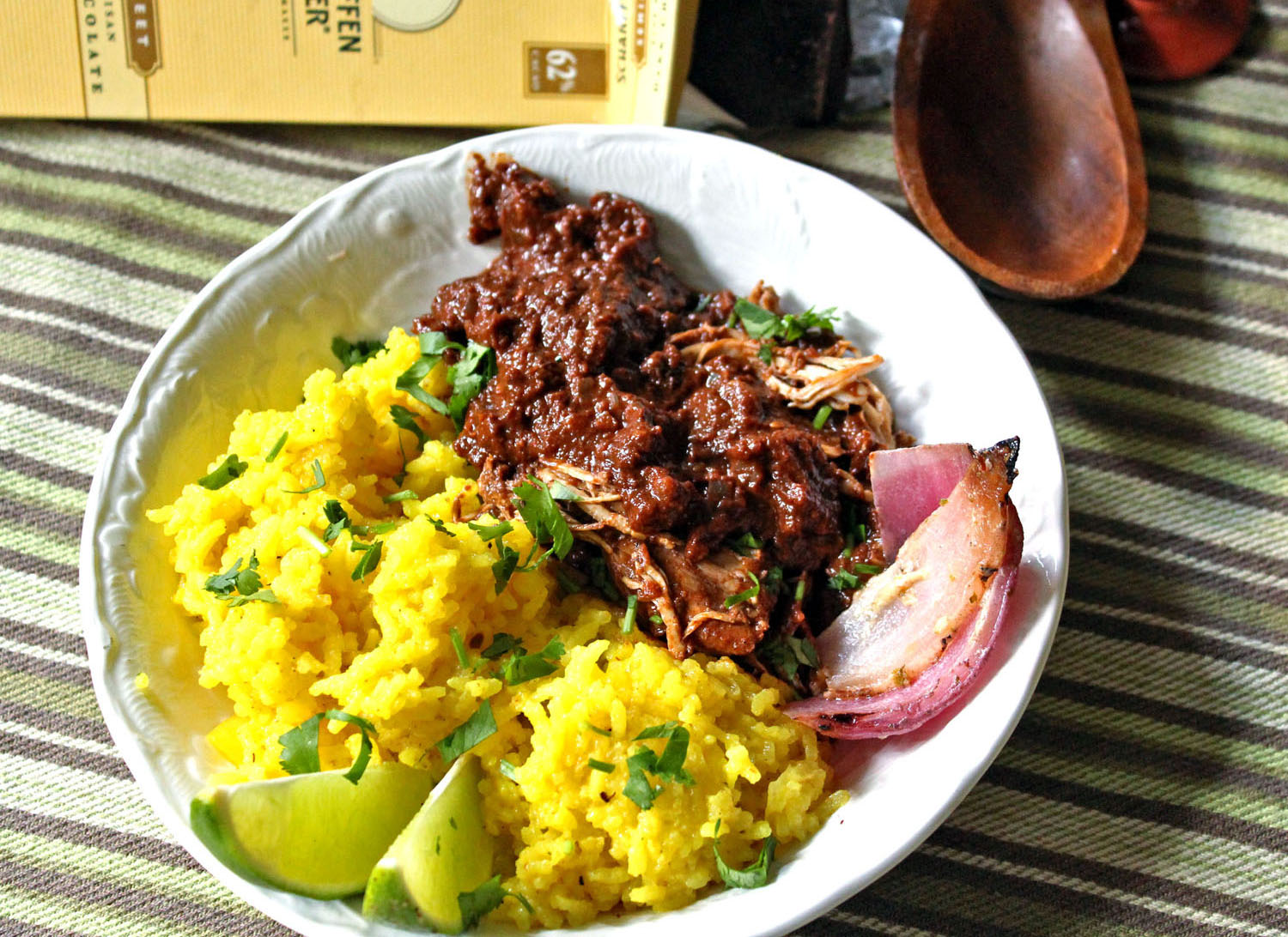 Chicken Mole with Saffron Rice