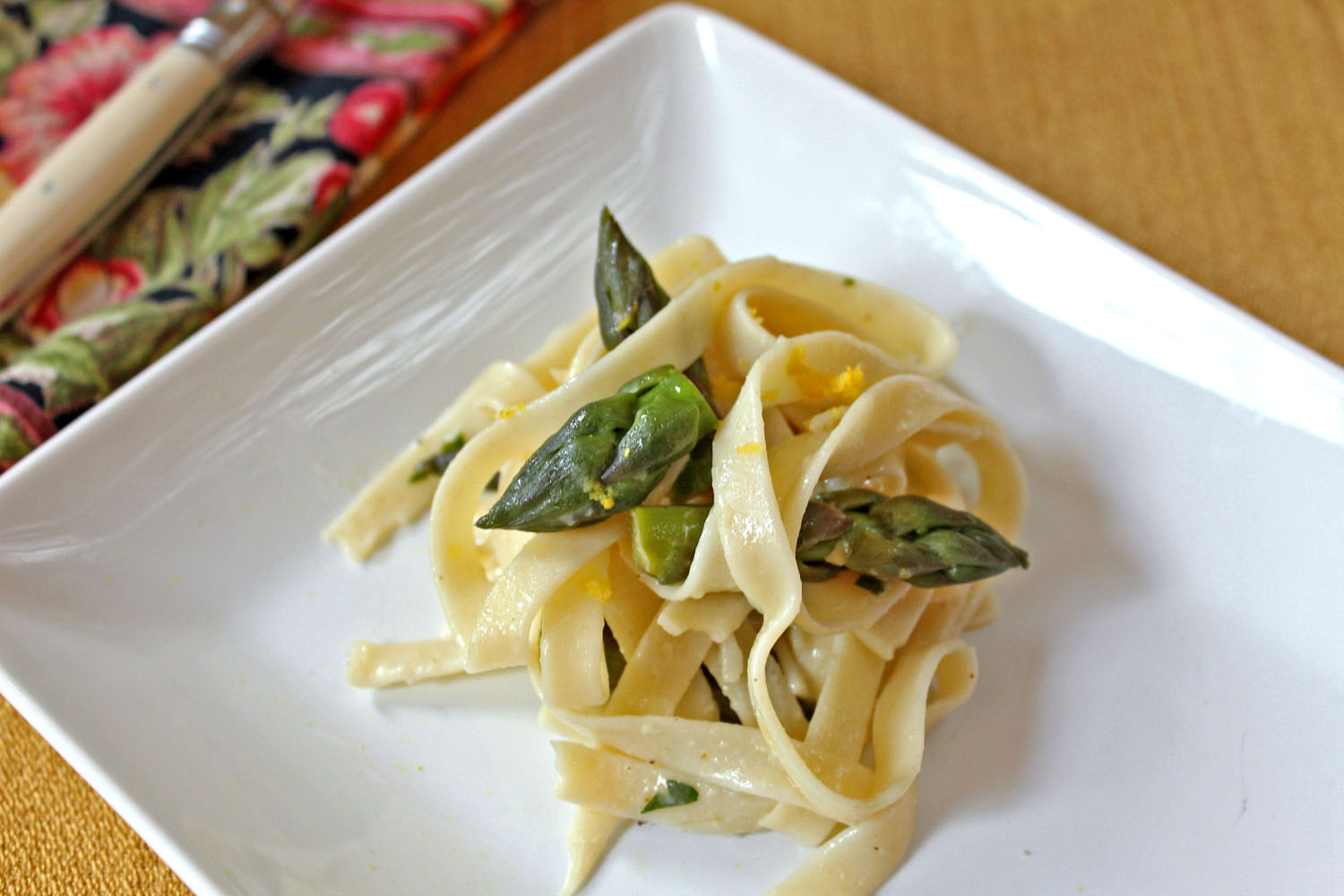 Chicken Parmesan with Lemon Fettuccini & Asparagus