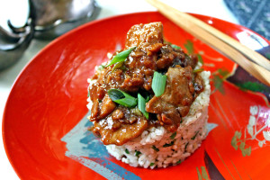 Mongolian Pork with Lemongrass Rice