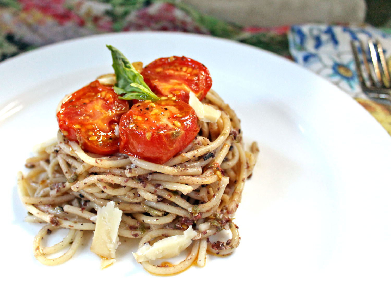 Spaghetti Parkantino with Pan Roasted Tomatoes