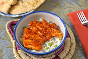 Harissa Chicken with Ginger Rice & Fresh Peas