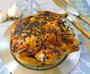 Slow Roasted Garlic Chicken with Tarragon Butter