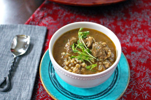 Asian Barley Soup with Ginger Meatballs