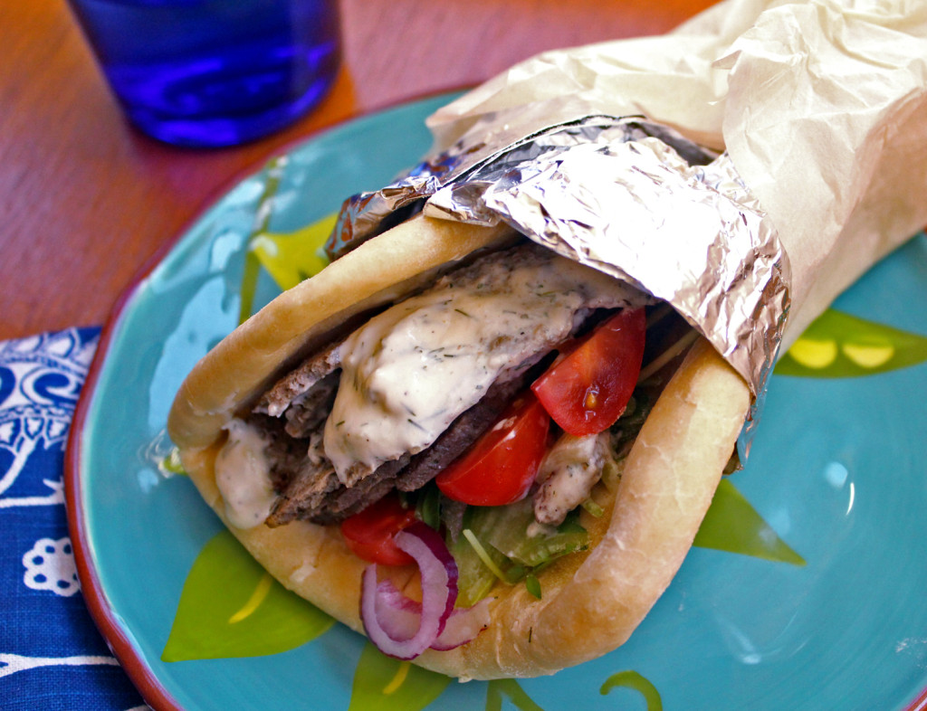 Homemade Gyro with Yogurt Dill Sauce